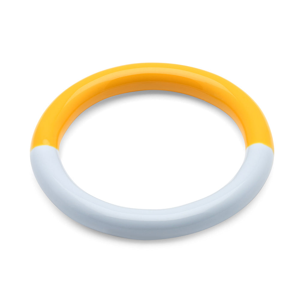 Fingering - Double Color Ring - Light Green - Skyride Blue/Sunflower