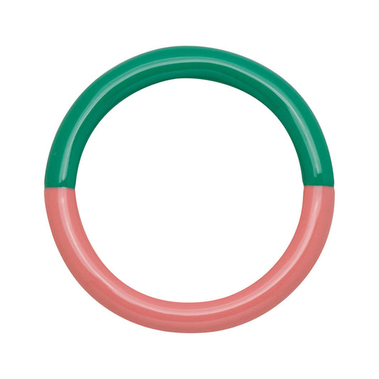 Fingering - Double Color Ring - Light Green - Burnt Coral