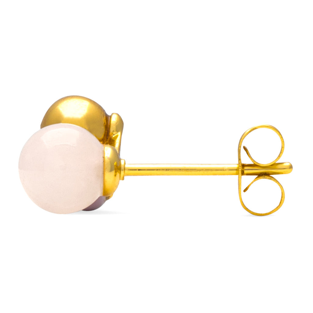 Ørestik - Bouquet Rose Quartz earring - Gold