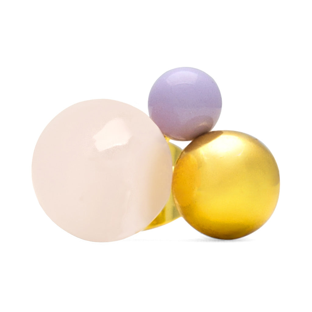 Ørestik - Bouquet Rose Quartz earring - Gold