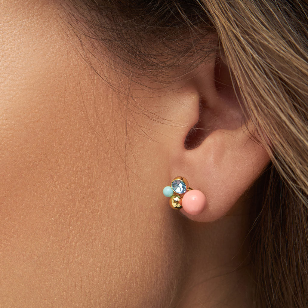 Ørestik - Bouquet Burnt Coral earring  - Gold