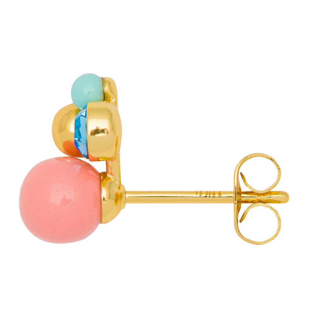 Ørestik - Bouquet Burnt Coral earring  - Gold