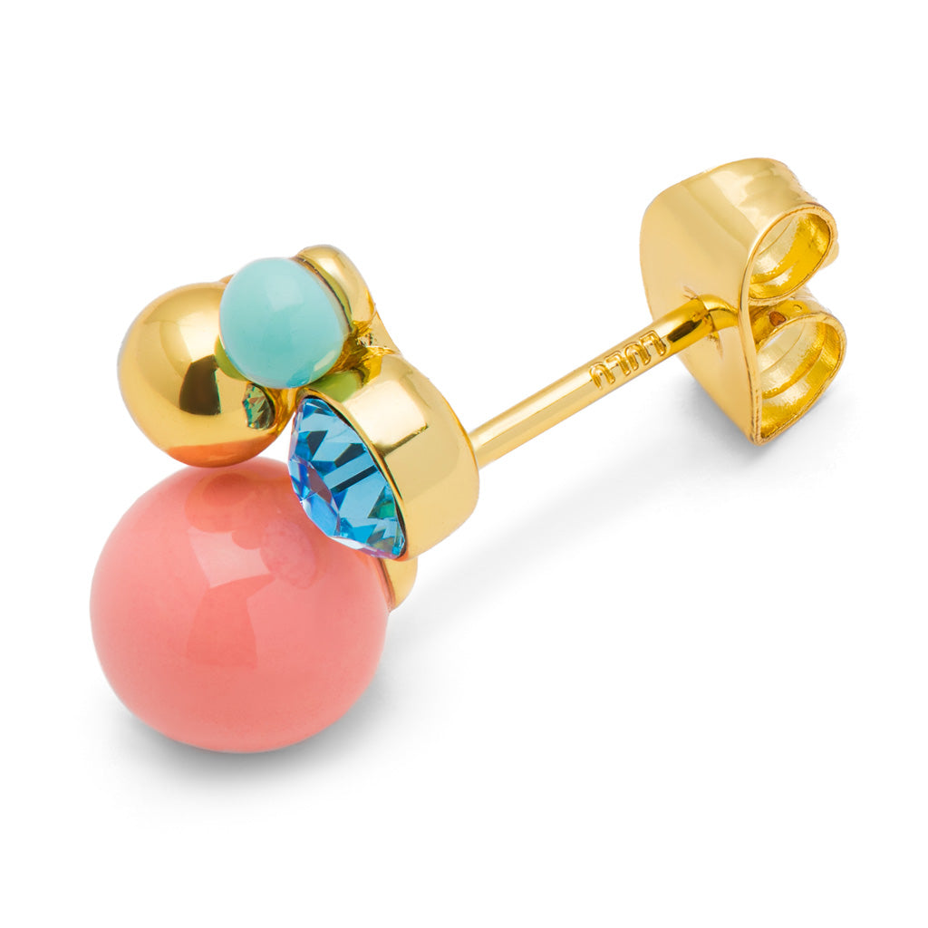 Ørestik - Bouquet Burnt Coral earring  - Gold