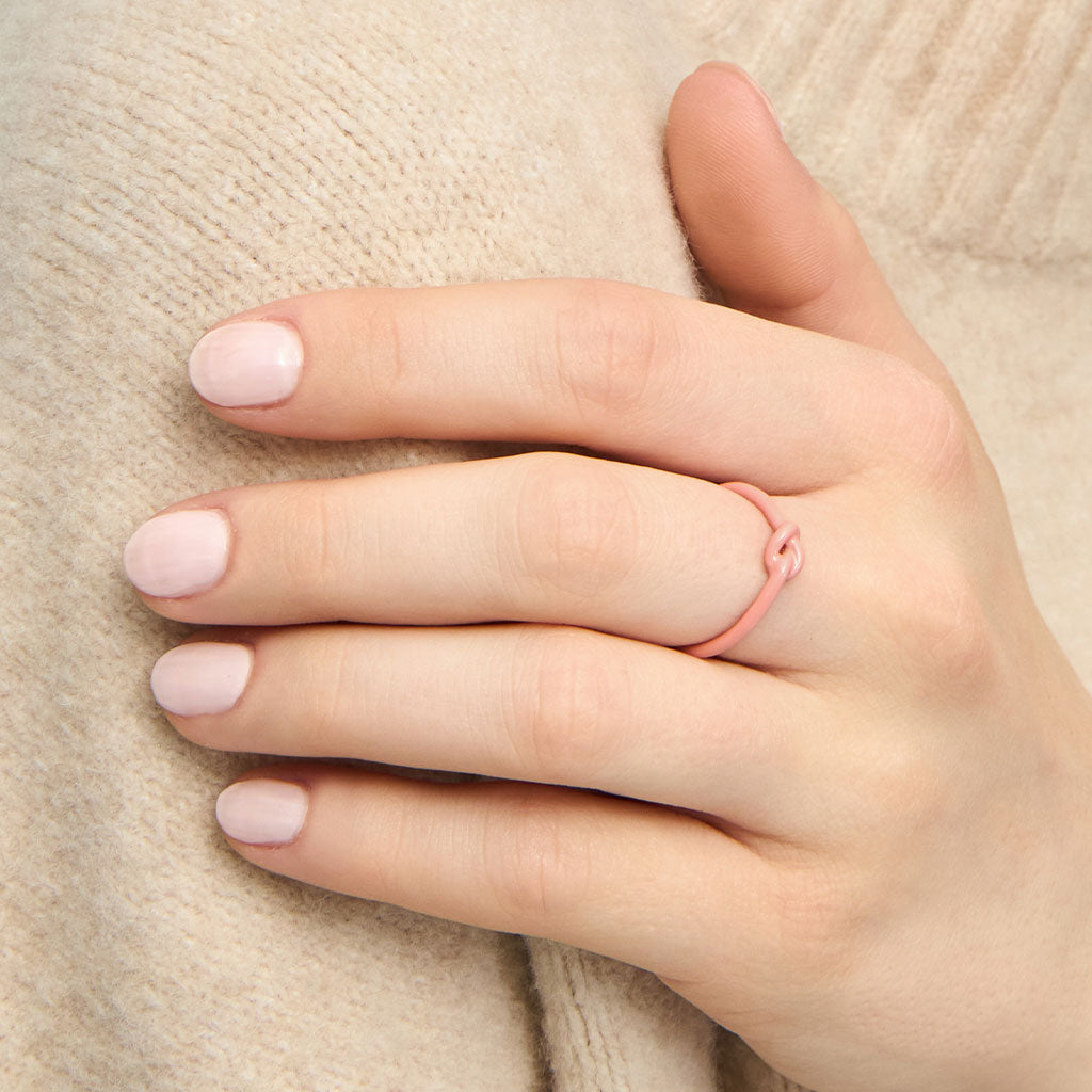 Fingering - Love Knot Ring - Burnt Coral
