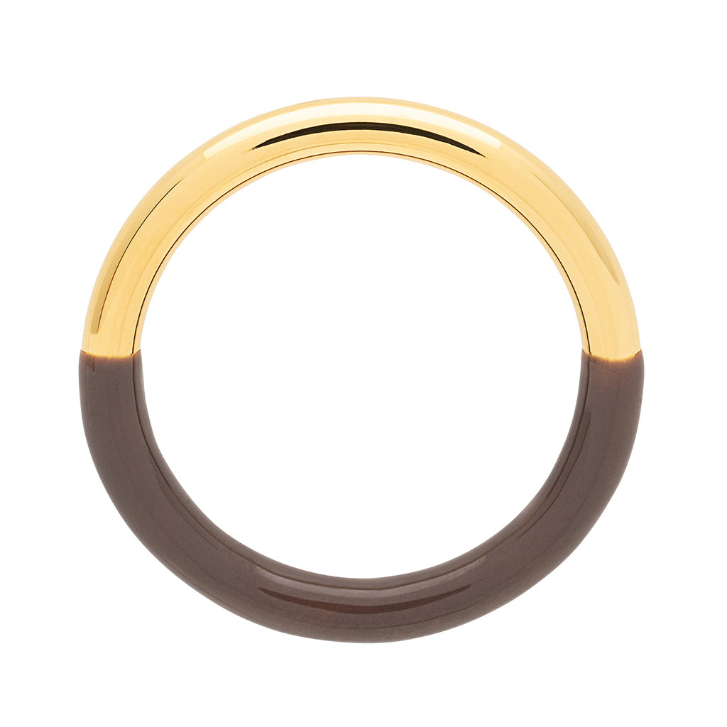 Fingering - Double Color Ring Gold - forgyldt Gold/Cocoa Powder