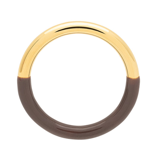 Fingering - Double Color Ring Gold - forgyldt Gold/Cocoa Powder