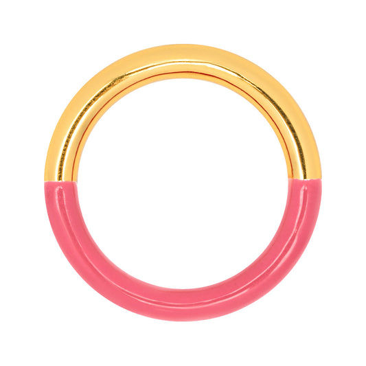 Fingering - Double Color Ring Gold - forgyldt Gold/Coral Pink