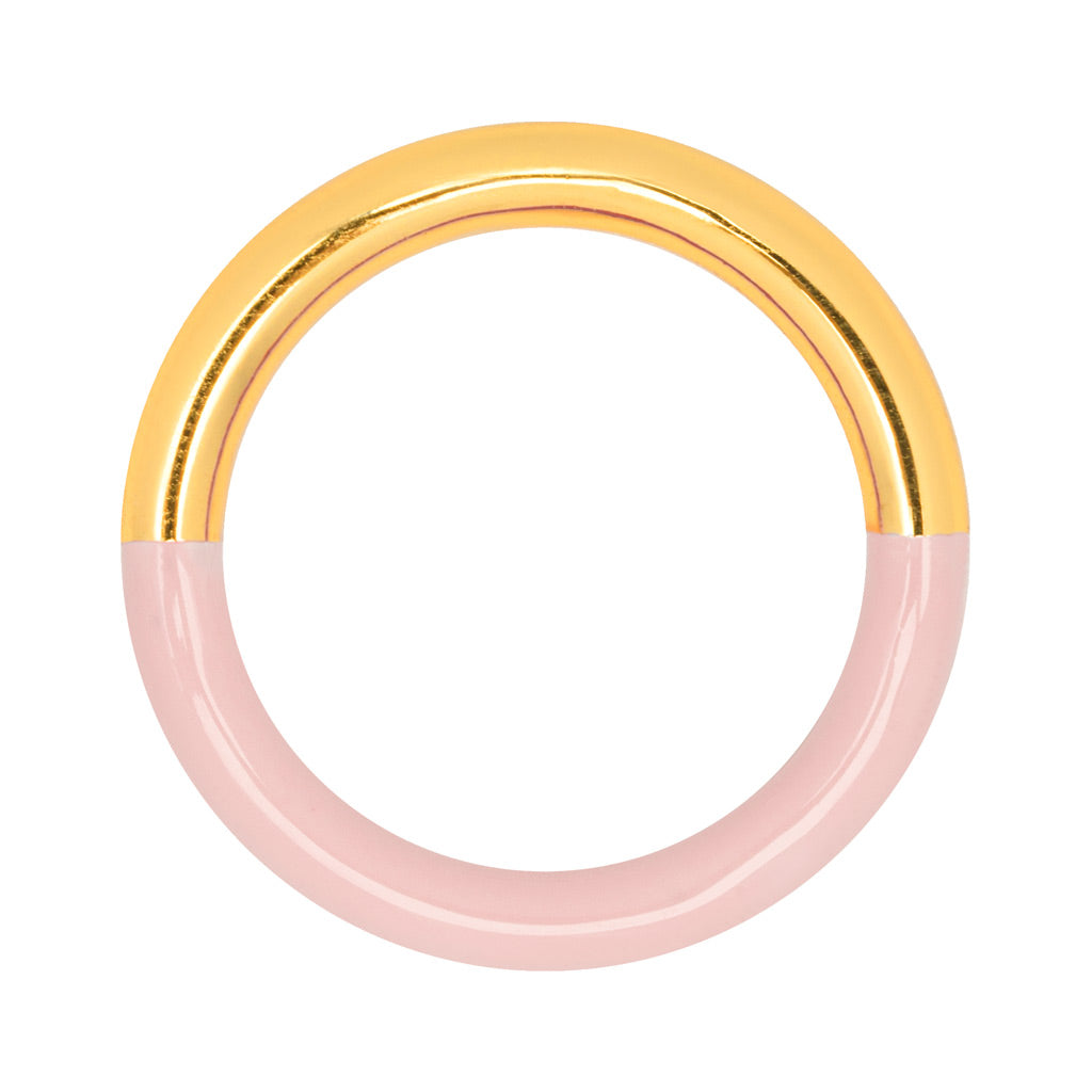 Fingering - Double Color Ring Gold - forgyldt Gold/Gold/Silk Light Pink
