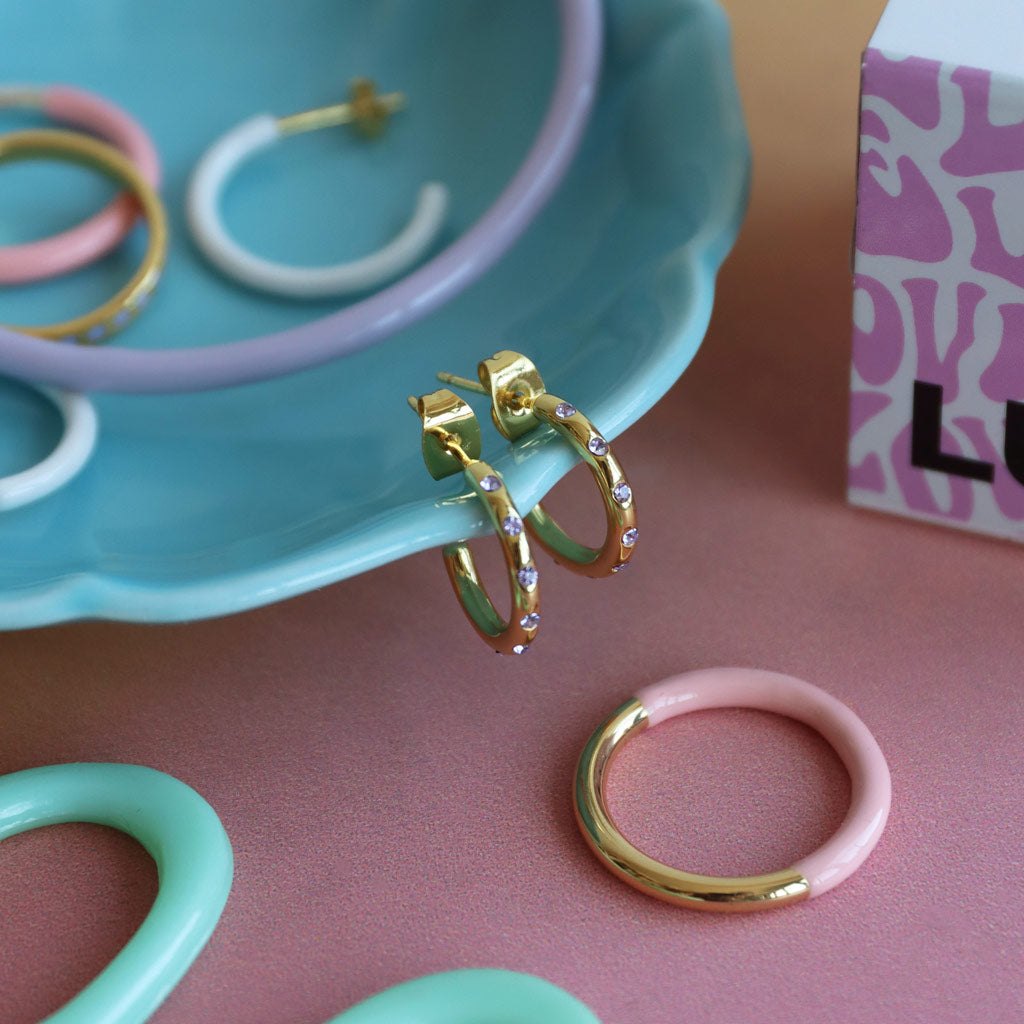 Fingering - Double Color Ring Gold - forgyldt Gold/Gold/Silk Light Pink