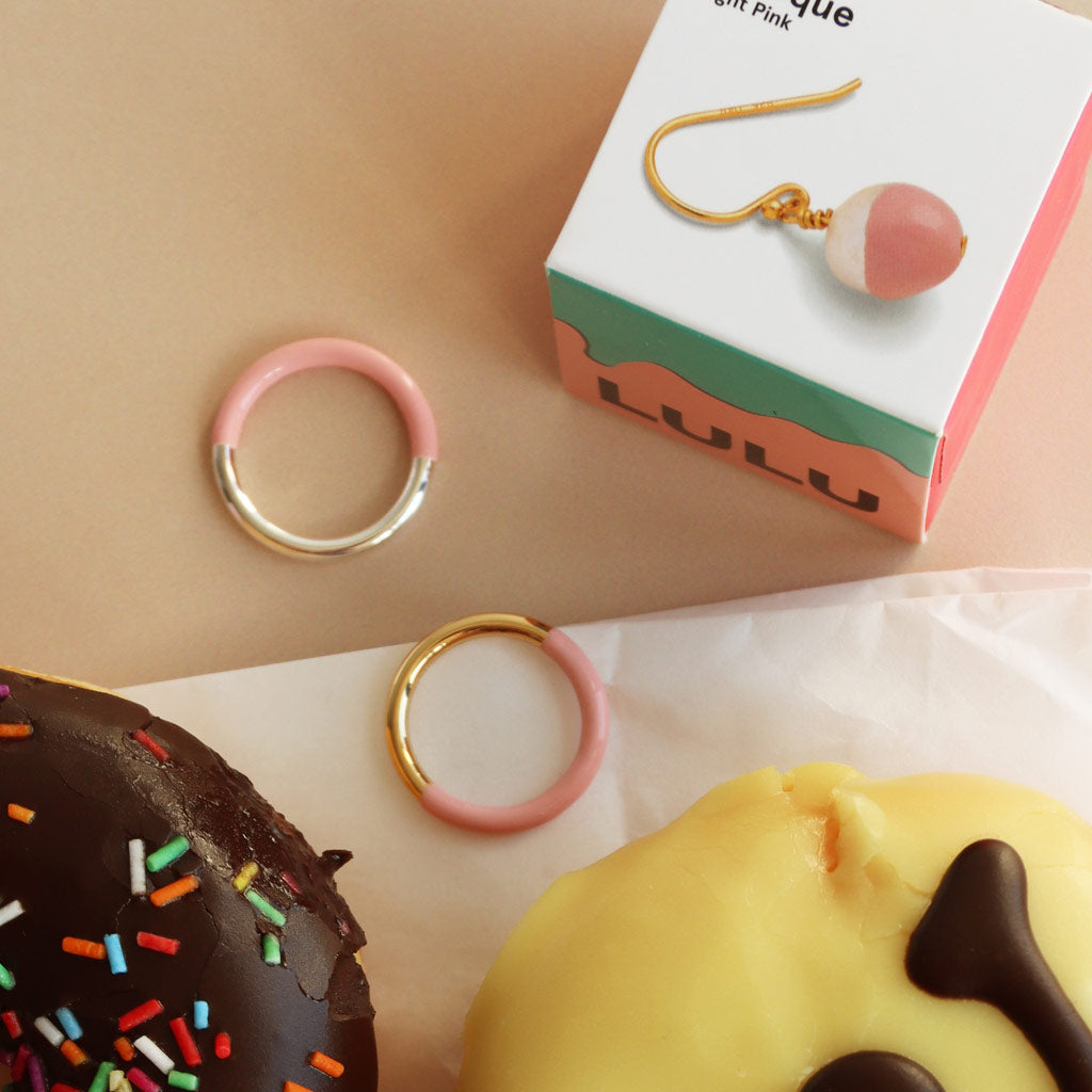 Fingering - Double Color Ring Gold - forgyldt Gold/Gold/Silk Light Pink