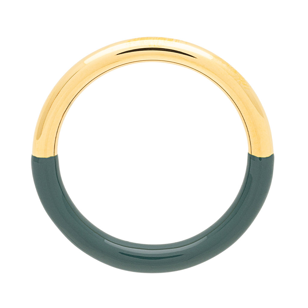 Fingering - Double Color Ring Gold - forgyldt Gold/North Sea Green