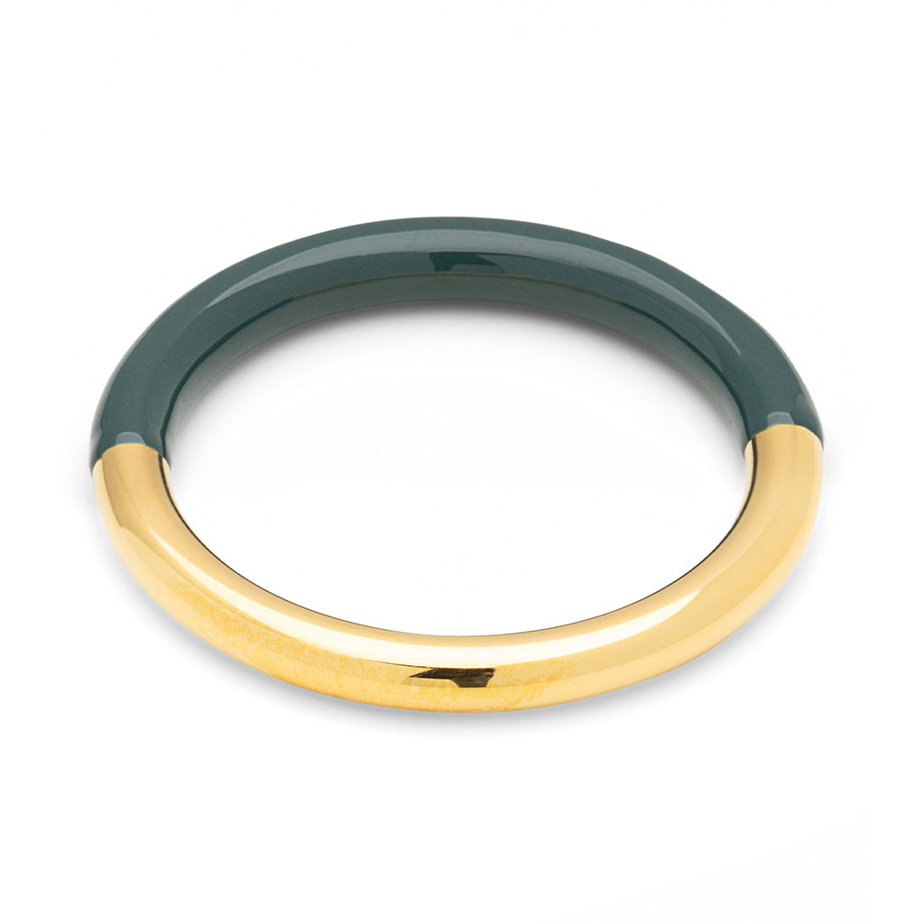 Fingering - Double Color Ring Gold - forgyldt Gold/North Sea Green