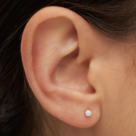Ørestik - Color Ball Stone earring - Gold