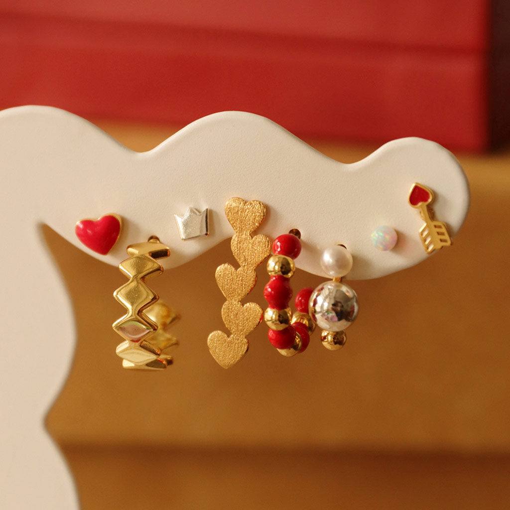Ørestik - Color Ball Stone earring - Gold
