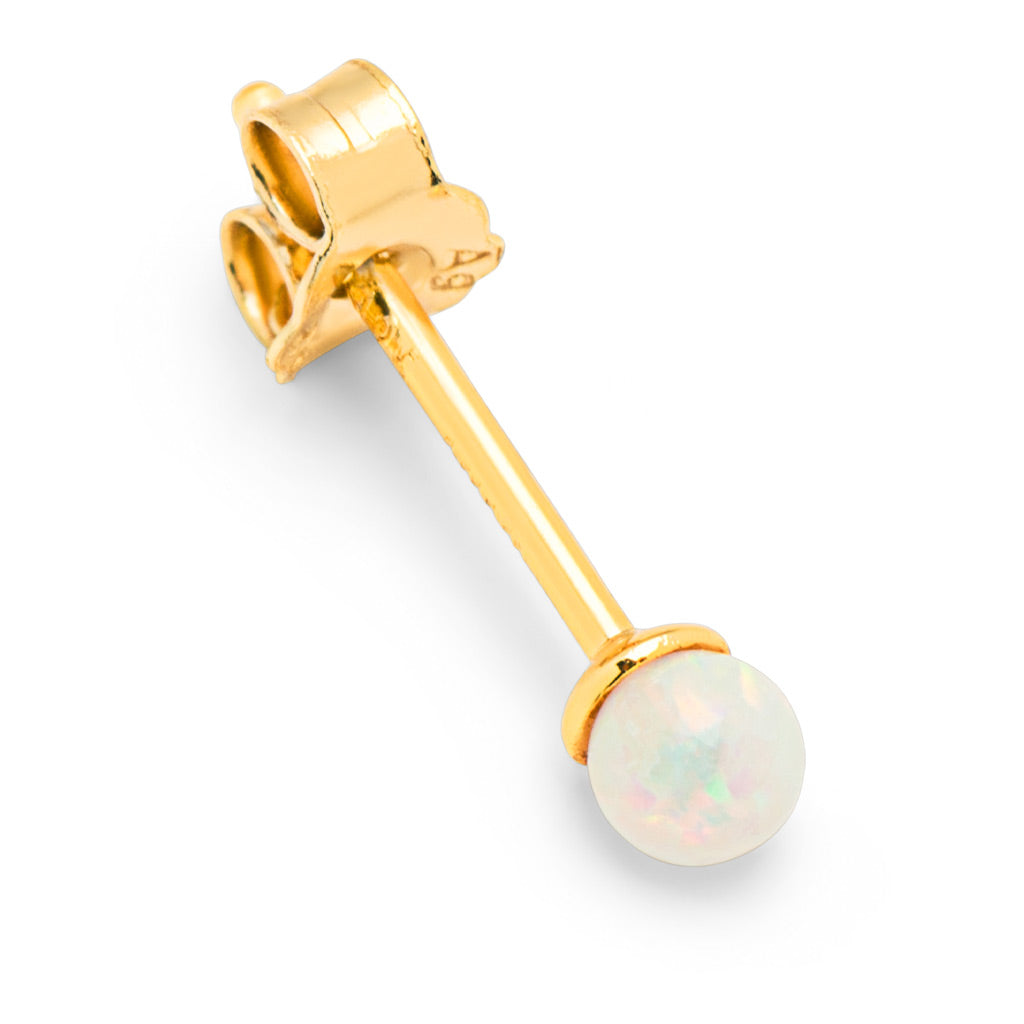 Ørestik - Color Ball Stone earring - Gold