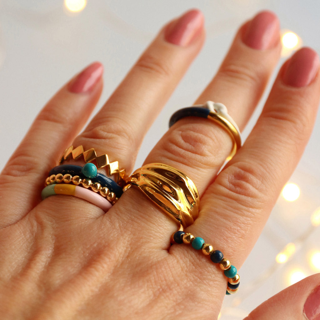 Fingering - Confetti Ring gold plated
