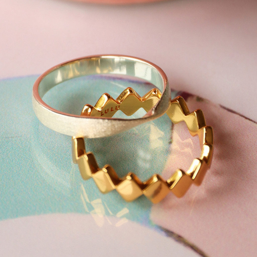 Fingering - Confetti Ring gold plated