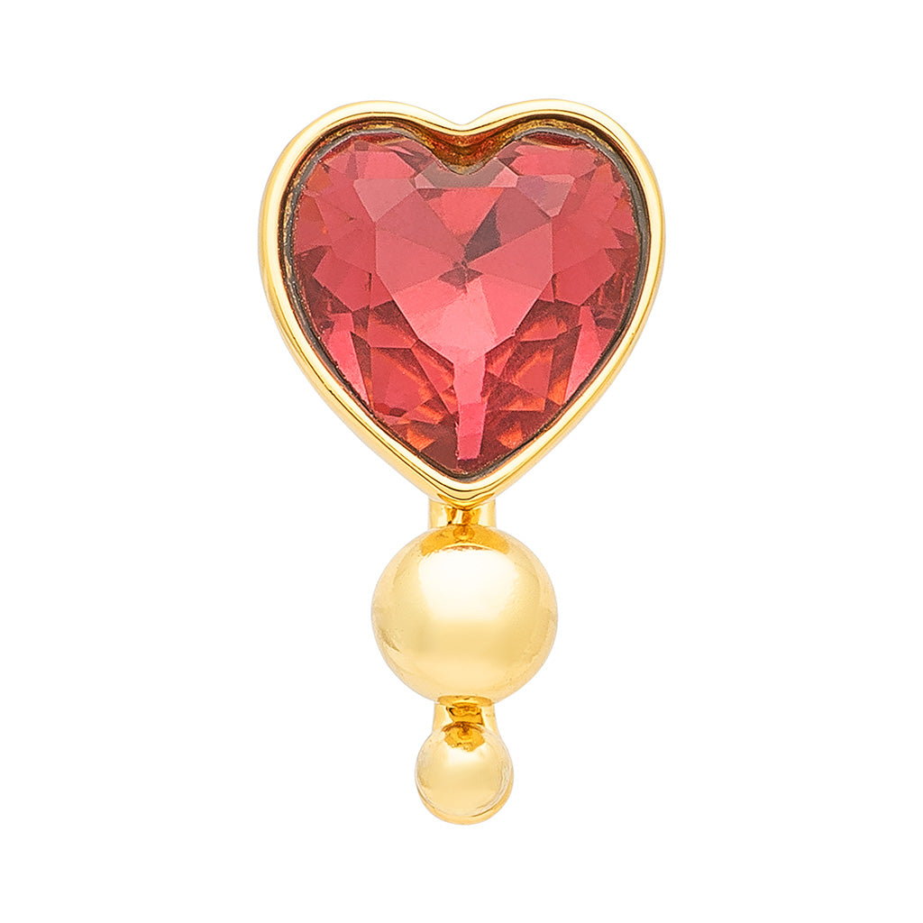 Ørestik - Bouquet Crystal Heart - Forgyldt