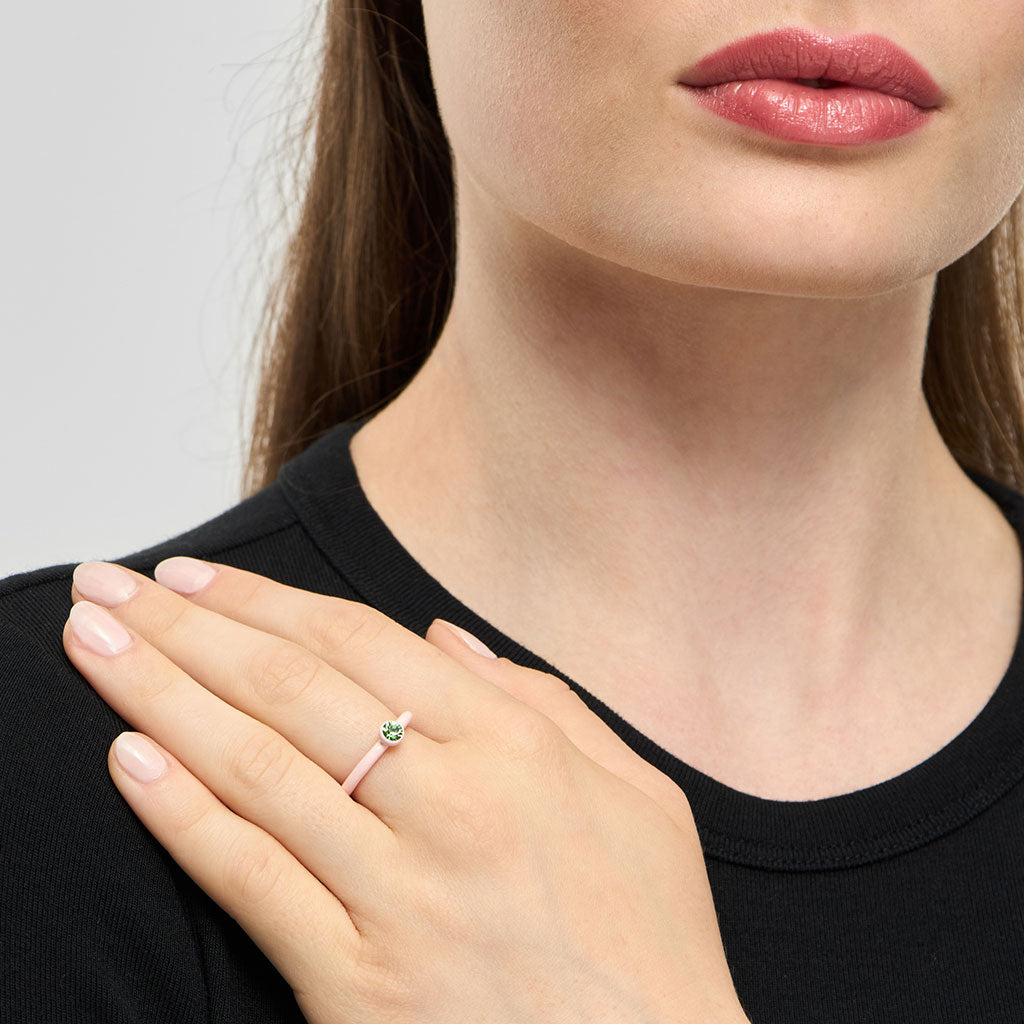 Fingering - Color Ring Crystal - Silk Light Pink