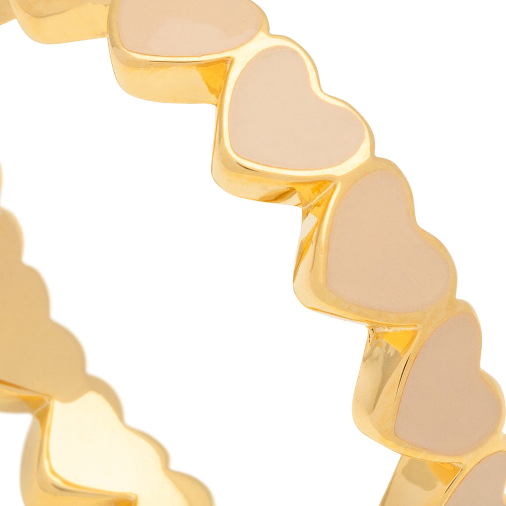 Fingering - Connected Hearts Ring - Buttercream
