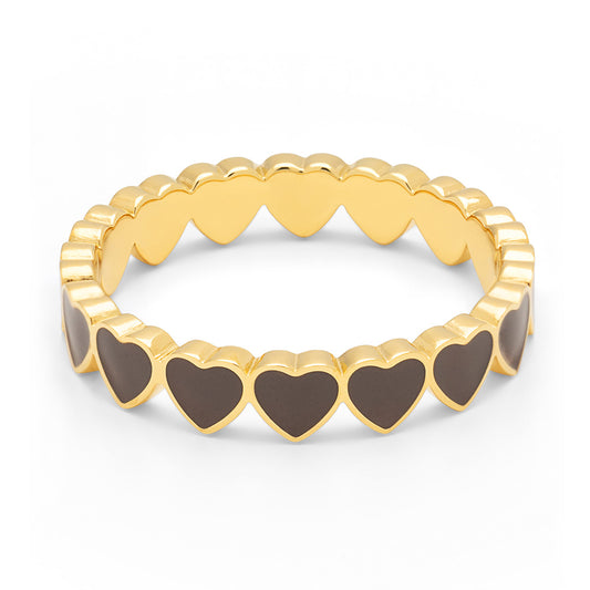 Fingering - Connected Hearts Ring - Cocoa Powder