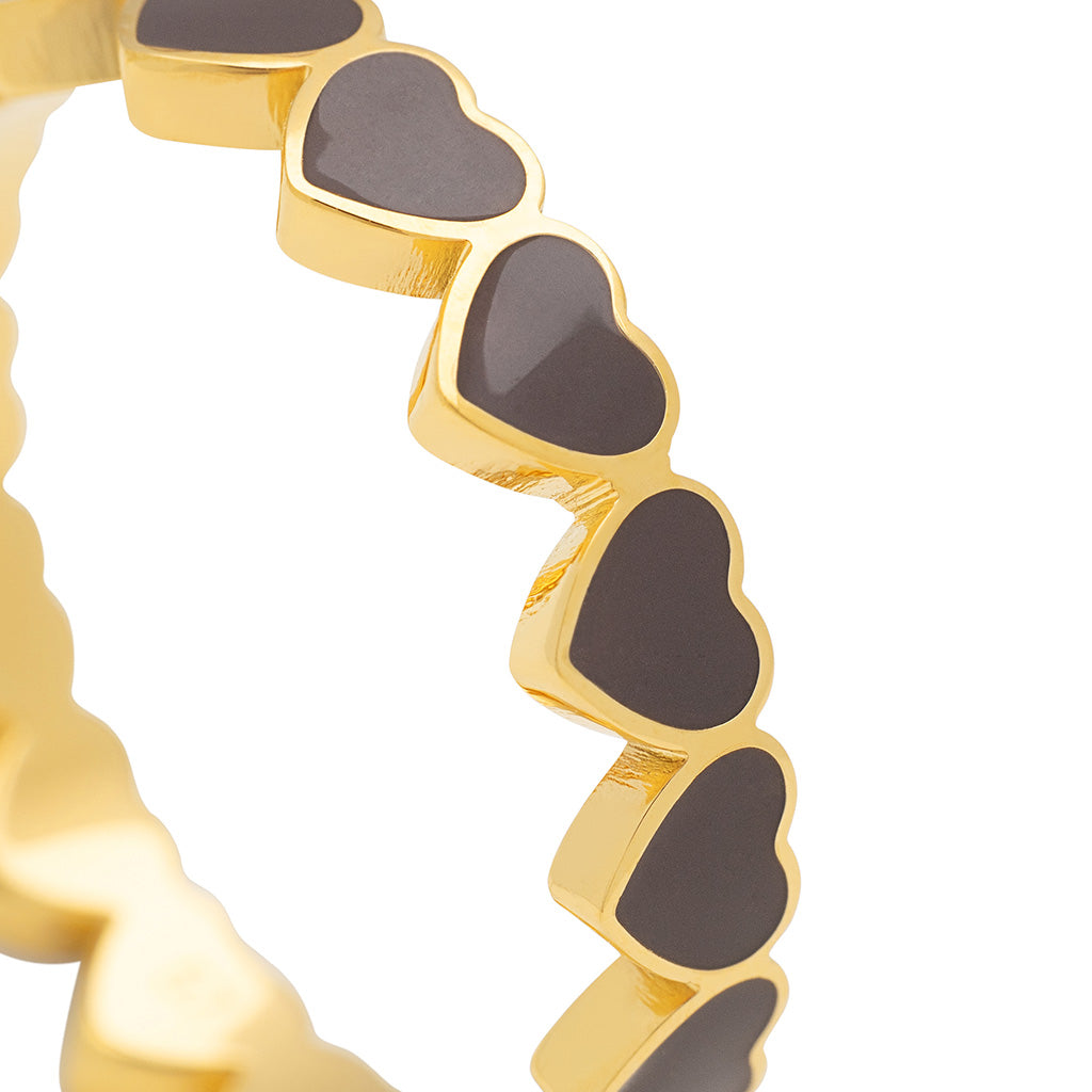 Fingering - Connected Hearts Ring - Cocoa Powder