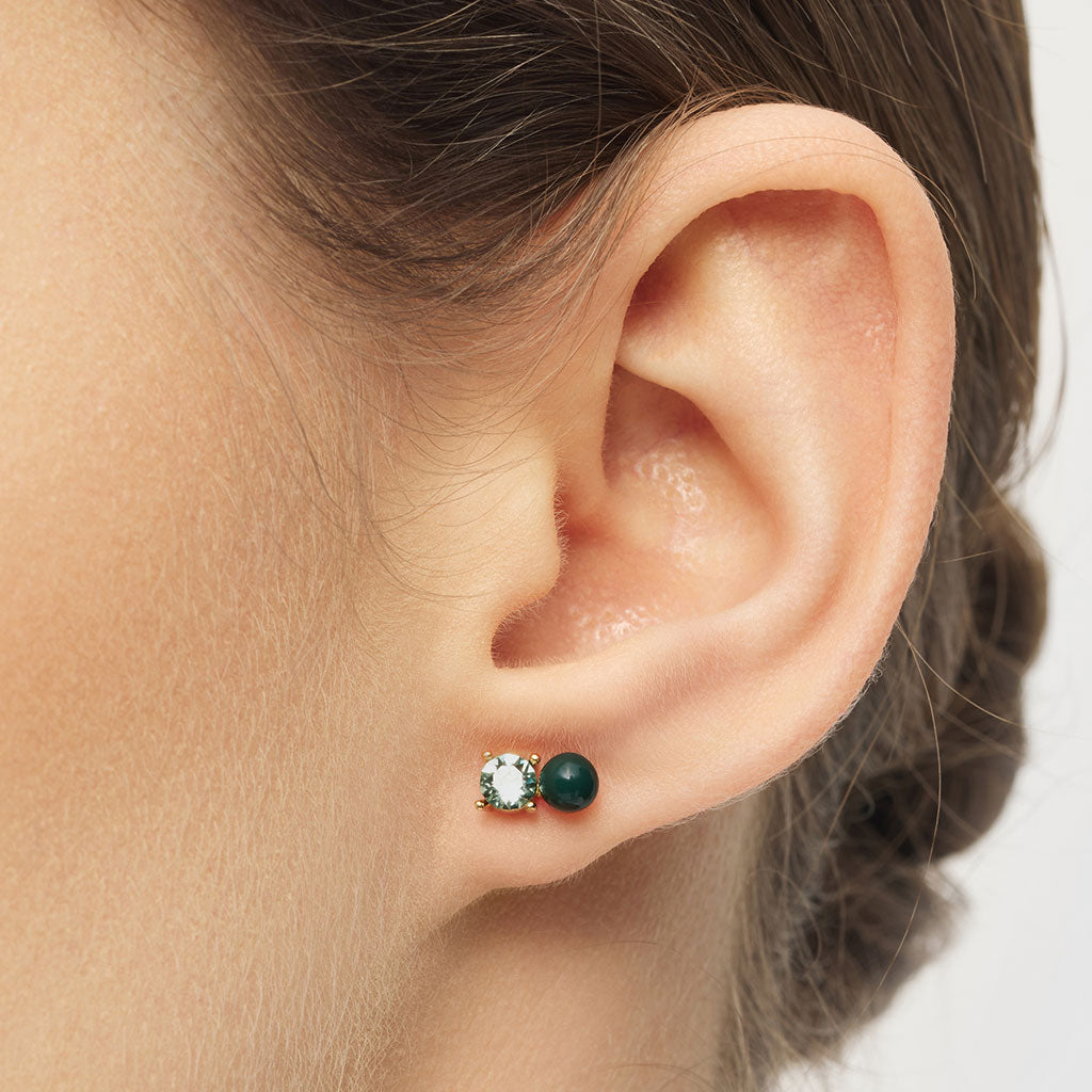 Ørestik - Diamond Eye earring -  North sea green/Chrysolite - Forgyldt