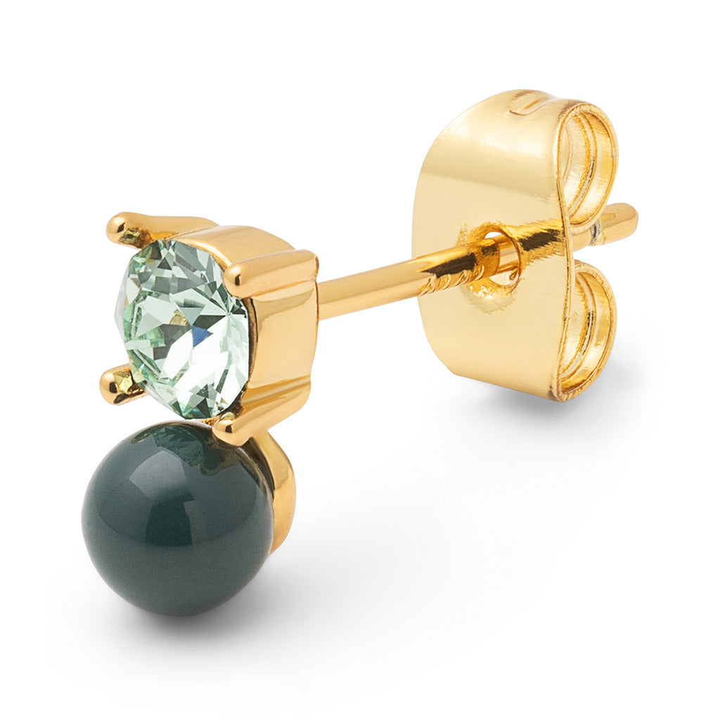 Ørestik - Diamond Eye earring -  North sea green/Chrysolite - Forgyldt