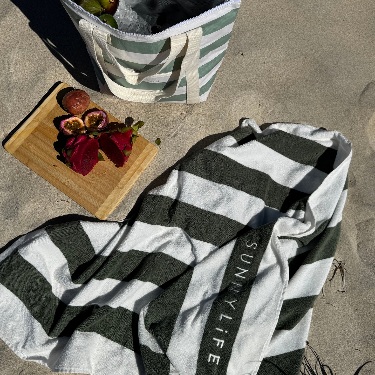 Køletaske - Light Cooler Bag - La Palma Sage Stripe