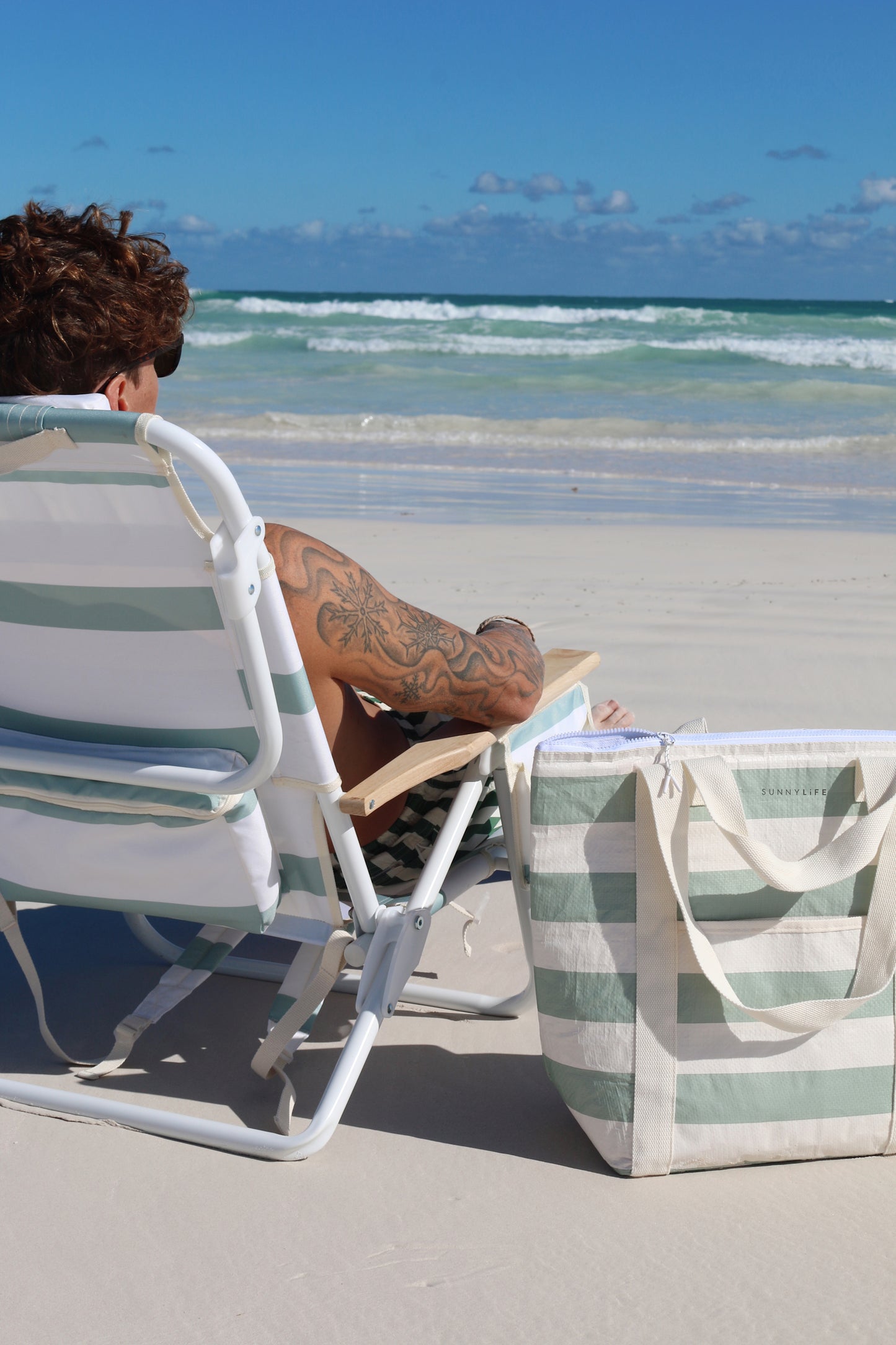 Køletaske - Light Cooler Bag - La Palma Sage Stripe