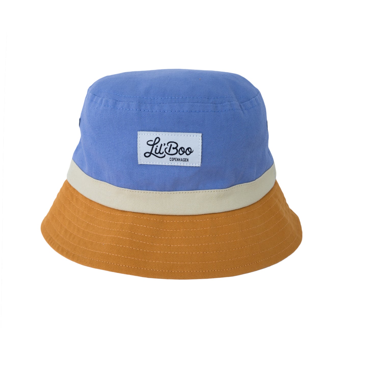Lil' Boo Block Bucket Hat - Caramel/Dusty Blue - Pink/Purple 2-6 år
