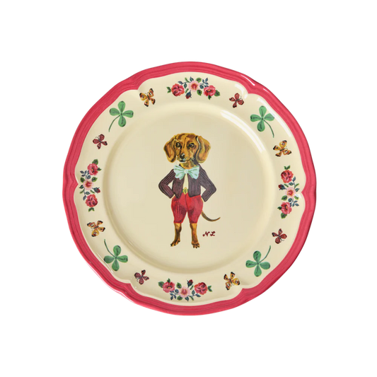 Rice Vintage Sidetallerken - Rød Hund - Nathalie Lété Vol. 2 Print