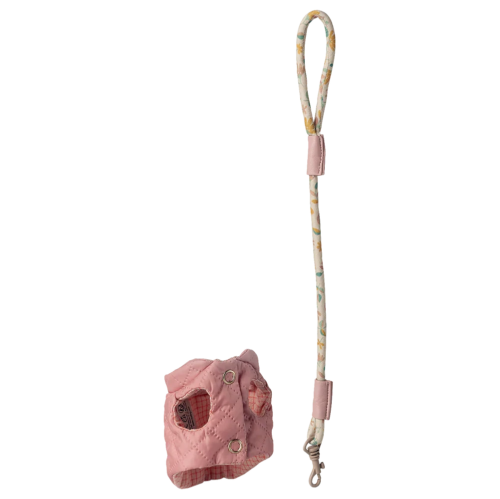 Maileg Halsbånd og snor til kæledyr - Rosa