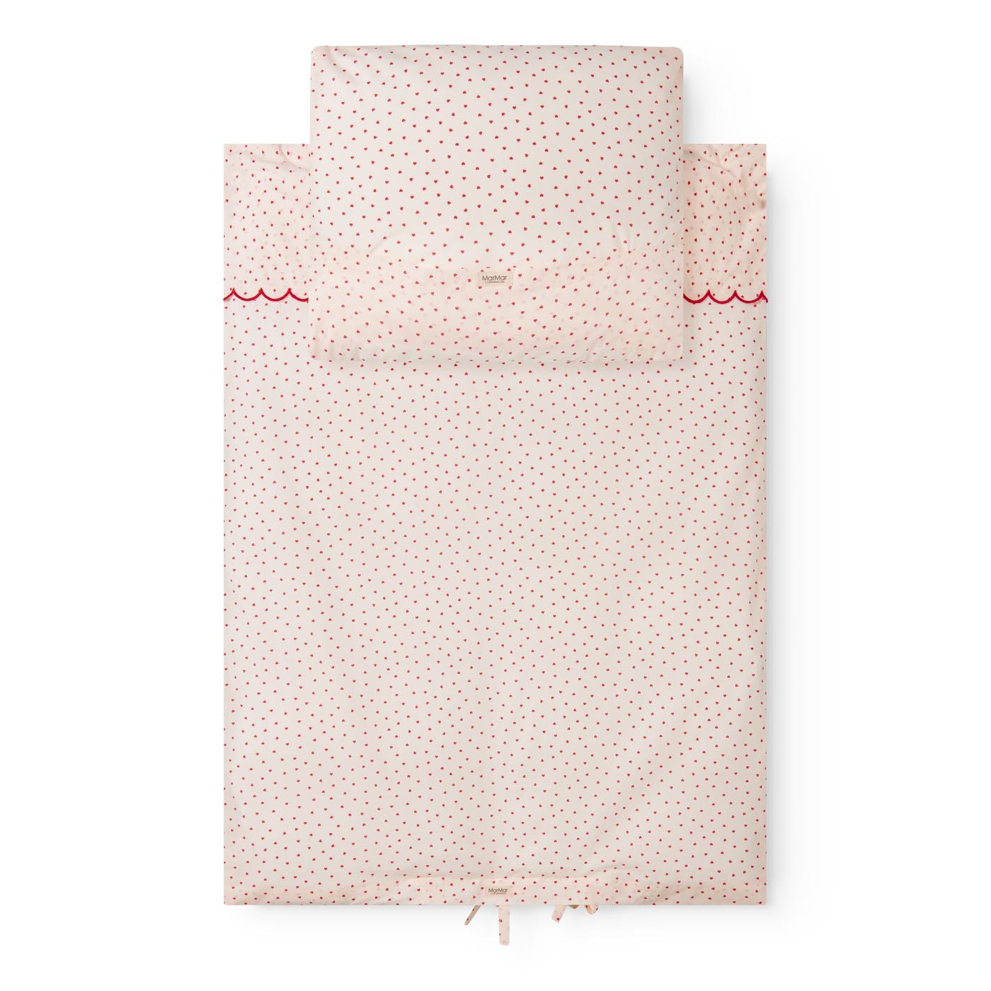 MarMar - Sengetøj Scallop Baby - Crispy Poplin - Happy Hearts