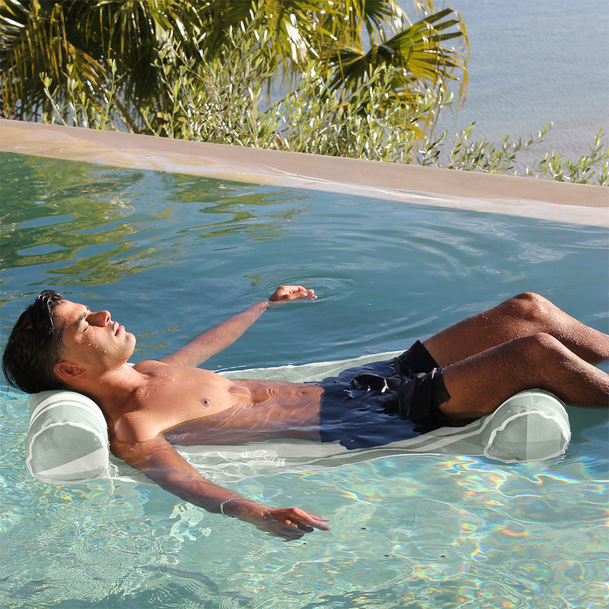 Mesh Hammock Float  - Seagrass Stripe