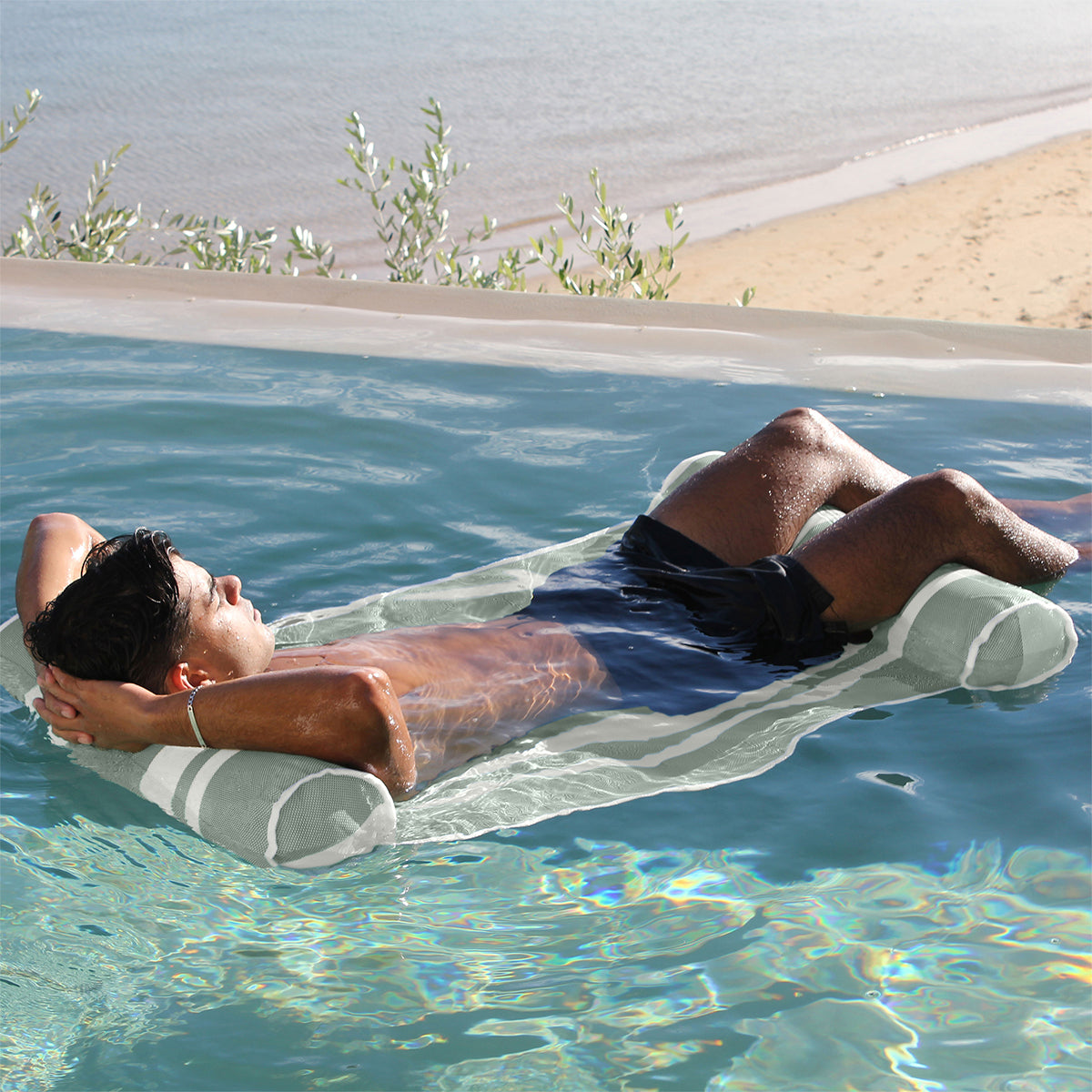 Mesh Hammock Float  - Seagrass Stripe