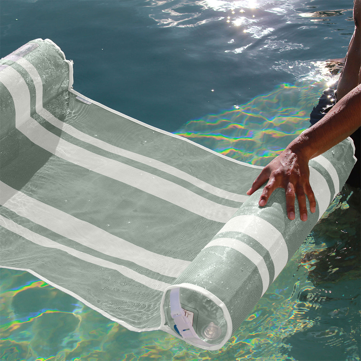 Mesh Hammock Float  - Seagrass Stripe