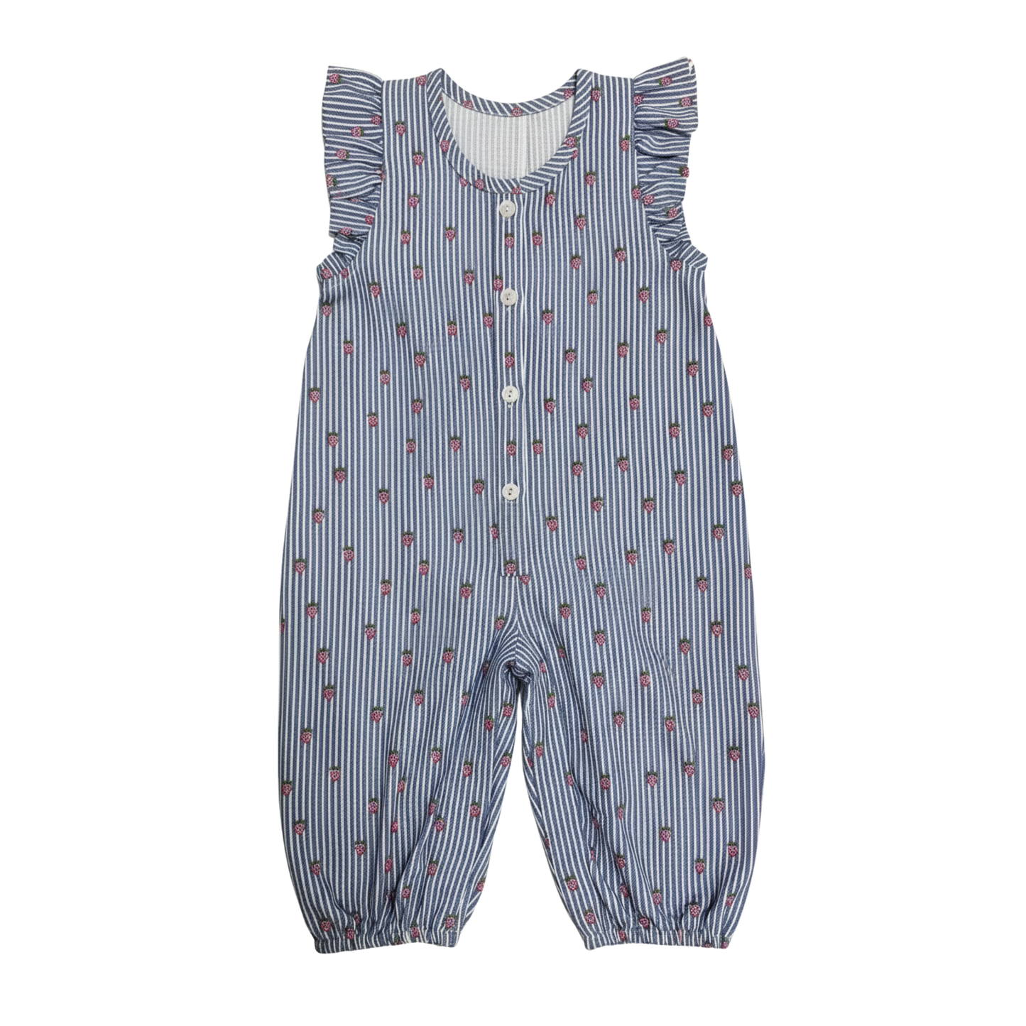 Overalls- mælkedreng overalls  med flæser - strawberry