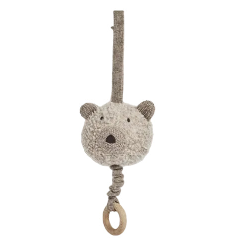 Musik uro - bamse - Uld bouclé - natur meleret