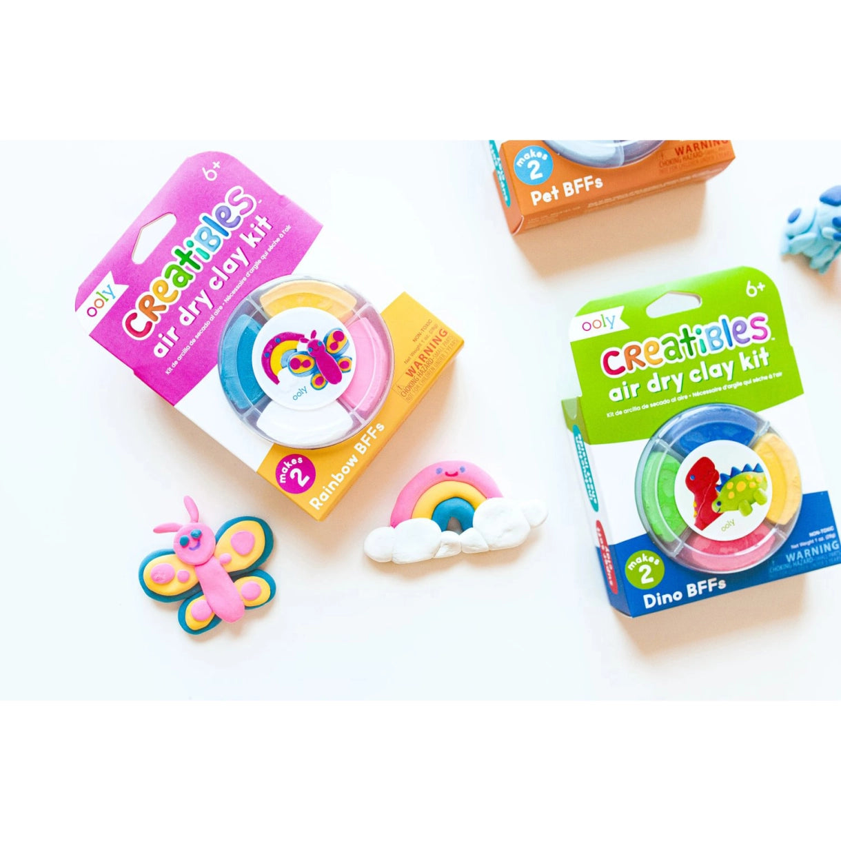 OOLY - Selvhærdende ler - Rainbow BFFs 4 farver - Creatibles