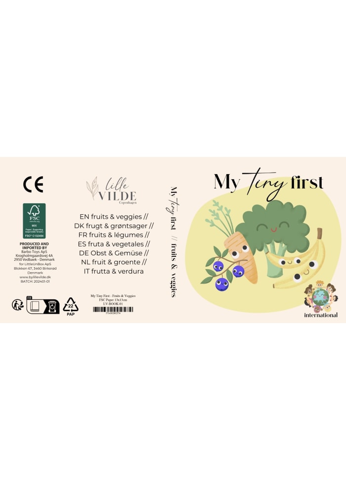 Pegebog - My Tiny First Picture book - fruits & vegetables