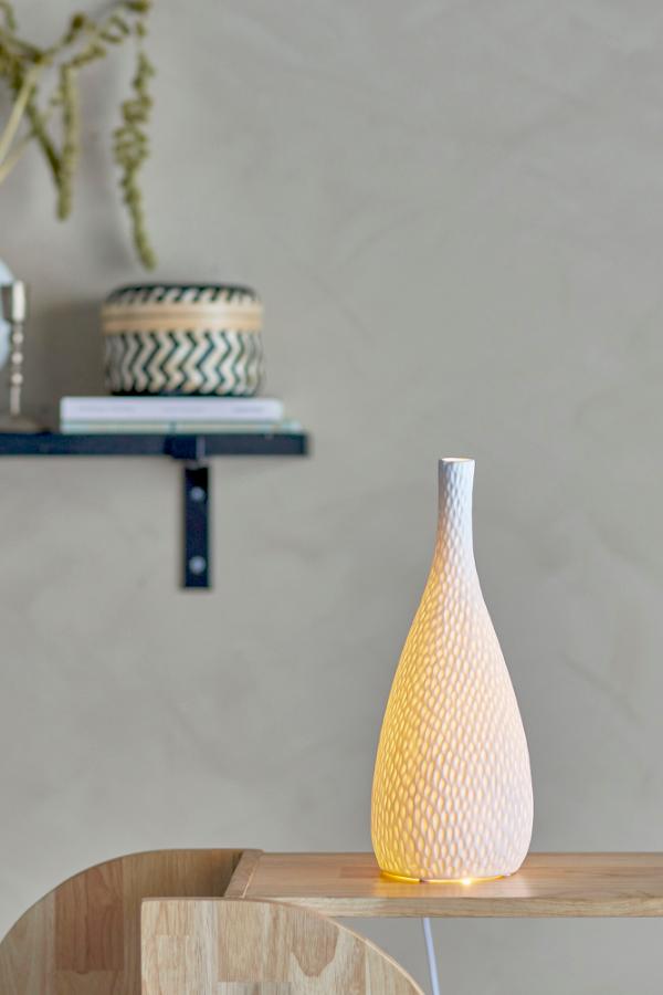 Pela Bordlampe - Hvid - Stentøj