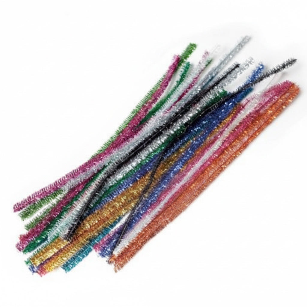 Piberensere - glitter 8mm x 30cm 24stk ass.