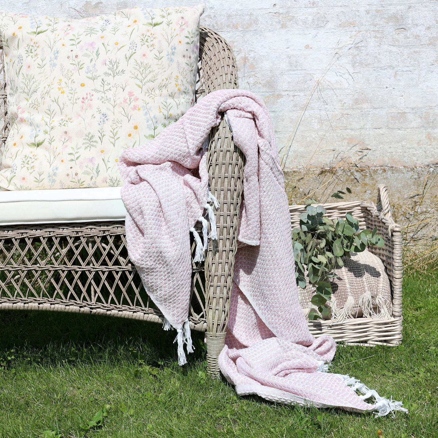 Plaid - Aix Plaid af overskudsgarn - Rosa