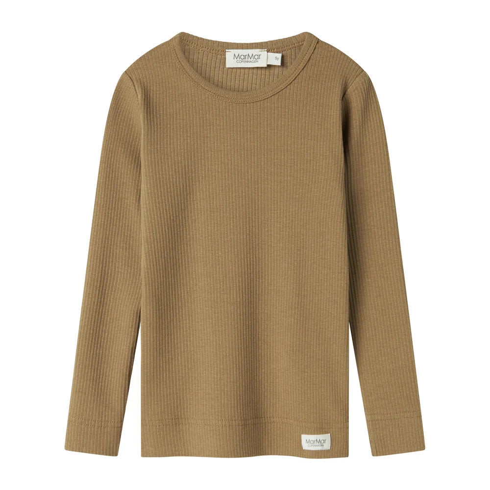 Plain Tee LS, T-shirt - Dark Bronze