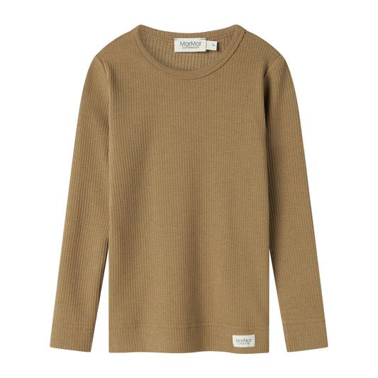 Plain Tee LS, T-shirt - Dark Bronze