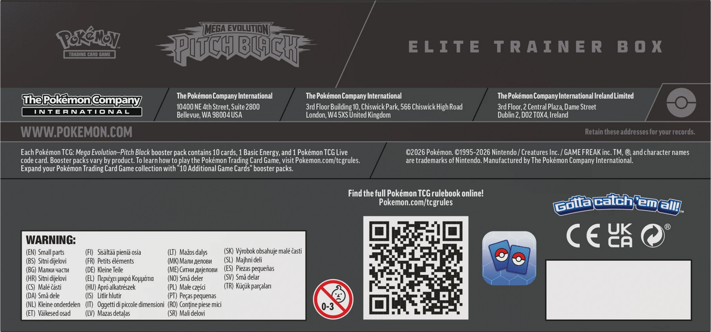 Pokémon Mega Evolution: Pitch Black - Elite Trainer Box