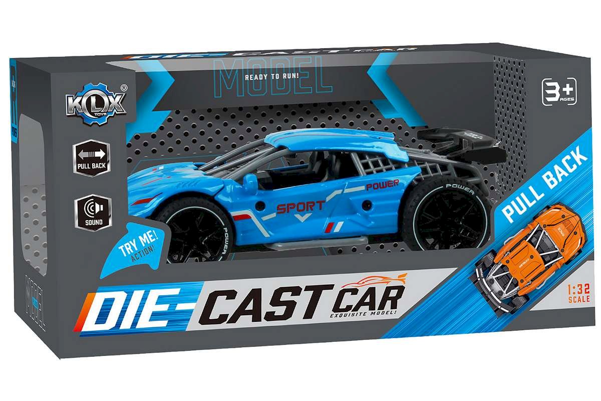 Bil - Pull back car w/sound, blue