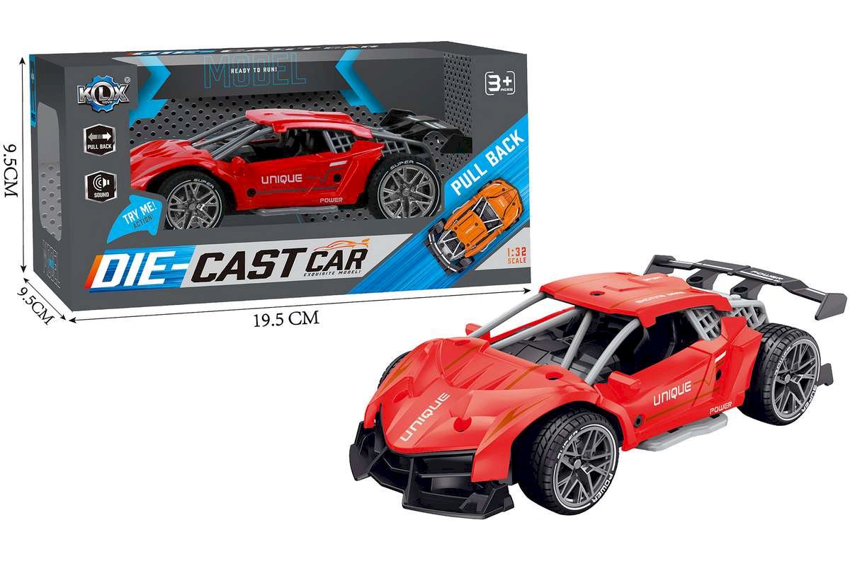 Bil - Pull back car w/sound, red