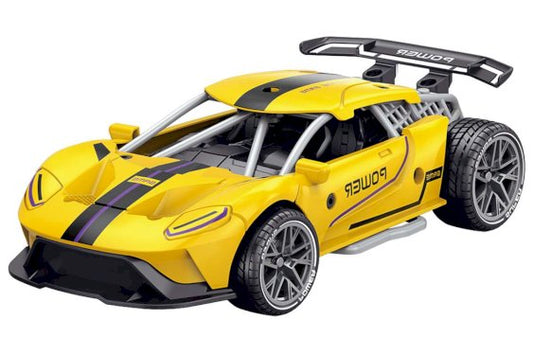 Pull back car w/sound, yellow